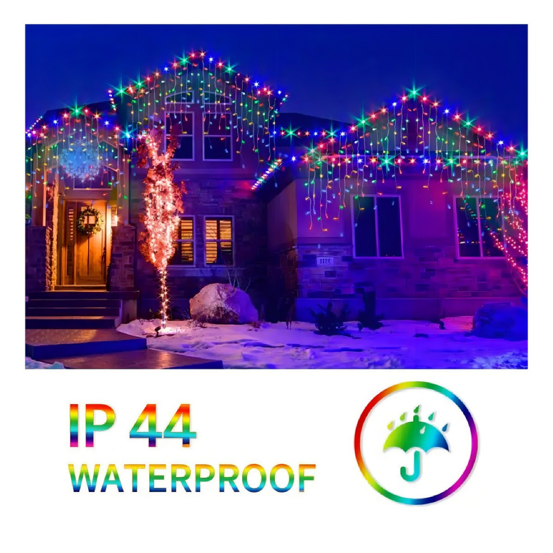 Luces Cascada Navideñas Carga Solar